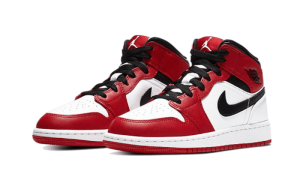 Nike Sko Air Jordan 1 Mid Chicago Hvid